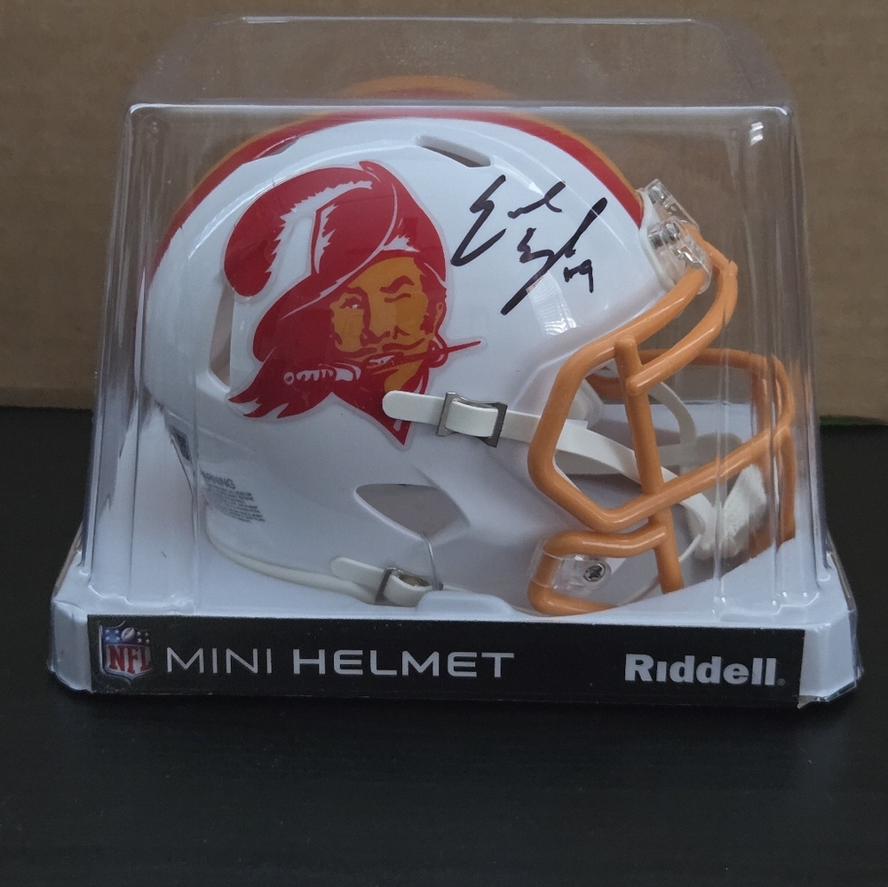 Emeka Egbuka Tampa Bay Buccaneers Signed Mini Creamsicle Helmet Fanatics Cert.